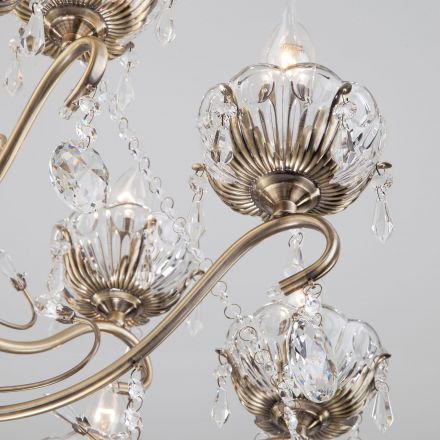 Люстра Eurosvet 10103/12 античная бронза/прозрачный хрусталь Strotskis