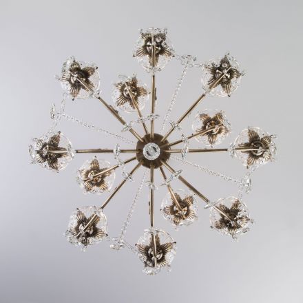 Люстра Eurosvet 10103/12 античная бронза/прозрачный хрусталь Strotskis