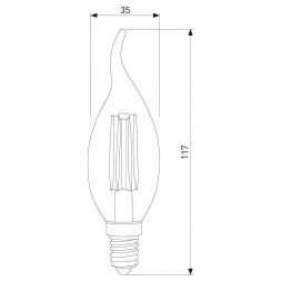 Филаментная светодиодная лампа Dimmable Свеча на ветру CW35 5W 4200K E14 Elektrostandard BLE1424