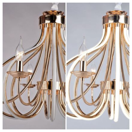 Люстра с LED подсветкой рожков Bogate&#039;s 420/8 Ariel золото