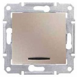 Выключатель 1-клавишный с подсветкой Schneider Electric Sedna Титан 10 А (сх.1)