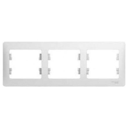 Рамка 3-я Schneider Electric Glossa Бел, горизонтальная GSL000103