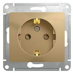 Розетка с заземлением со шторками Schneider Electric Glossa Титан GSL000445