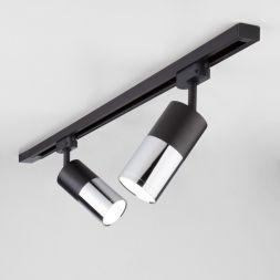 Трековый светодиодный светильник для однофазного шинопровода Elektrostandard Avantag Черный матовый/хром 6W 4200K (LTB27) однофазный
