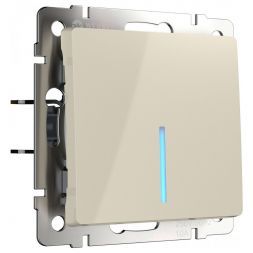 Выключатель 1-клавишный проходной с подсветкой Werkel W1112103 слоновая кость (WL03-SW-1G-2W-LED-ivory)