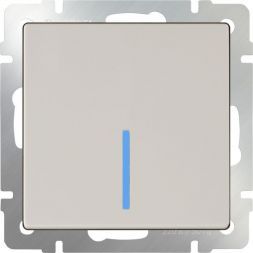Выключатель 1-клавишный проходной с подсветкой Werkel W1112103 слоновая кость (WL03-SW-1G-2W-LED-ivory)