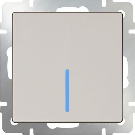Выключатель 1-клавишный проходной с подсветкой Werkel W1112103 слоновая кость (WL03-SW-1G-2W-LED-ivory)