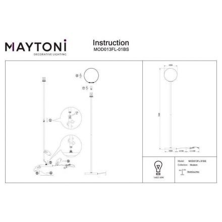 Торшер Maytoni MOD013FL-01BS Ring