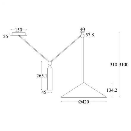 Подвесной светильник Maytoni Technical Peso P080PL-01B