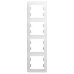 Рамка 4-я Schneider Electric Glossa Бел, вертикальная GSL000108