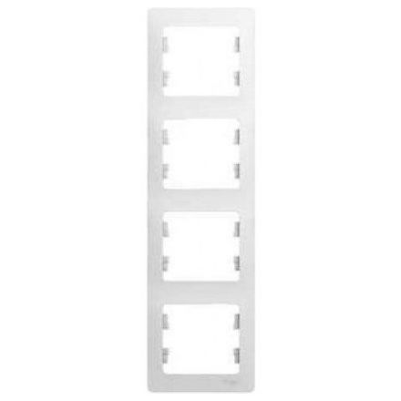 Рамка 4-я Schneider Electric Glossa Бел, вертикальная GSL000108