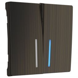 Клавиша для выключателя 2-клавишного с подсветкой Werkel W1129112 бронза (WL12-SW-2G-LED-CP)