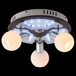 Люстра Linvel LV 8629/3 Атлас хром/темное дерево E14 60W ф450*Н170