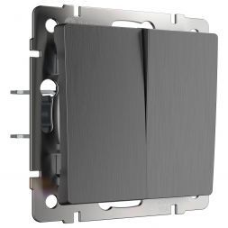 Выключатель двухклавишный проходной Werkel W1122004 графит рифленый (WL04-SW-2G-2W)