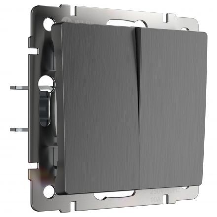 Выключатель двухклавишный проходной Werkel W1122004 графит рифленый (WL04-SW-2G-2W)