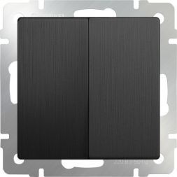 Выключатель двухклавишный проходной Werkel W1122004 графит рифленый (WL04-SW-2G-2W)
