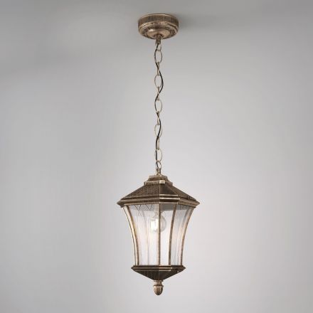 Уличный подвесной светильник Elektrostandard Virgo H черное золото