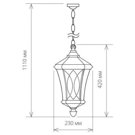 Уличный подвесной светильник Elektrostandard Virgo H черное золото