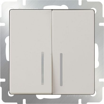 Выключатель 2-клавишный с подсветкой Werkel W1120103 слоновая кость (WL03-SW-2G-LED-ivory)