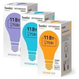 Лампа светодиодная Sweko 42LED-A60-11W-230-6500K-E27