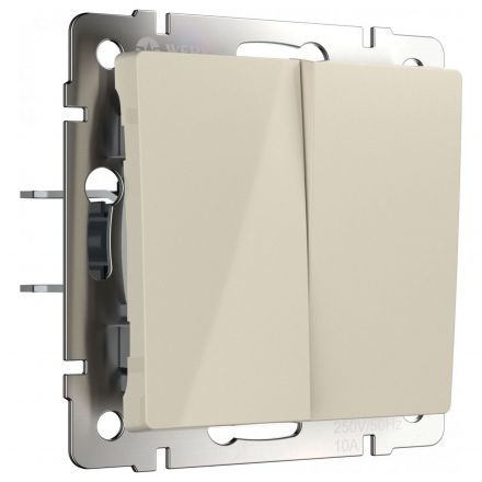 Выключатель 2-клавишный проходной Werkel W1122003 слоновая кость (WL03-SW-2G-2W-ivory)