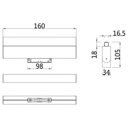 Трековый светодиодный светильник для магнитного шинопровода Maytoni Track lamps TR013-2-10W3K-W