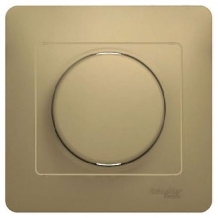 Светорегулятор (диммер) поворотный Schneider Electric Glossa Титан, 300Вт (в сборе с рамкой) GSL000434