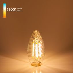 Филаментная светодиодная лампа Свеча витая F 7W 3300K E14 прозрачный Elektrostandard BLE1413