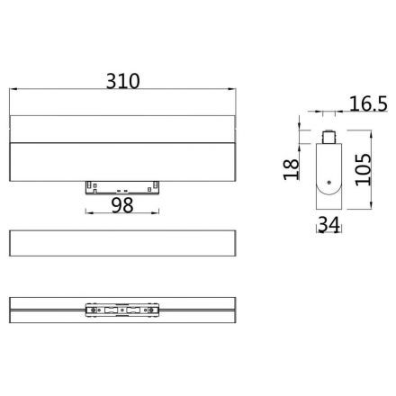 Трековый светодиодный светильник для магнитного шинопровода Maytoni Track lamps TR013-2-20W3K-W