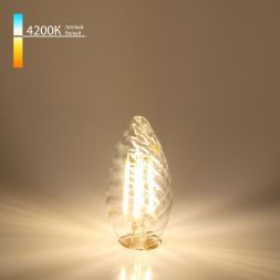Филаментная светодиодная лампа Свеча витая F 7W 4200K E14 прозрачный Elektrostandard BLE1414