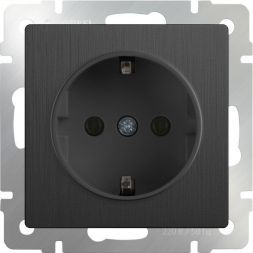 Розетка с заземлением Werkel W1171004 графит рифленый (WL04-SKG-01-IP20)