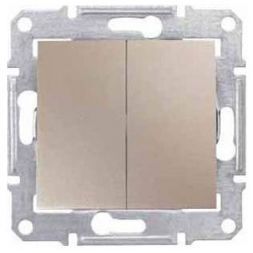 Переключатель 2-клавишный Schneider Electric Sedna Титан 10А (сх.6+6)