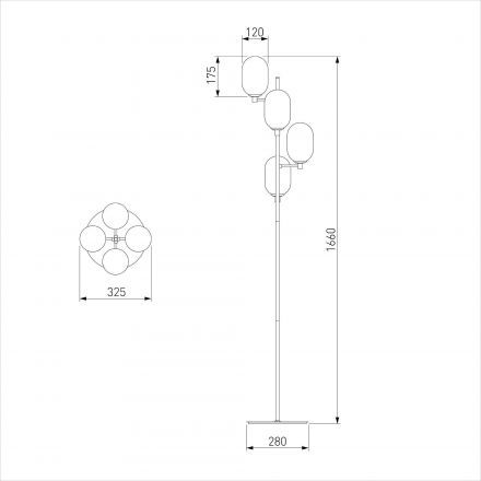 Торшер Eurosvet 01161/4 латунь