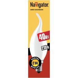 Лампа Navigator FC E14 40W свеча на ветру NI-FC-40-230-E14-FR матовая