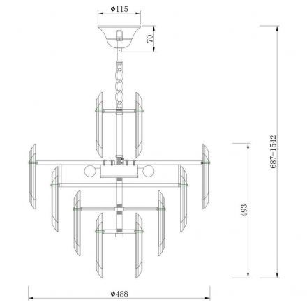 Подвесная люстра Maytoni Flare DIA200PL-06G