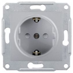 Розетка 1-я Schneider Electric Sedna Алюминий с/з с защитными шторками