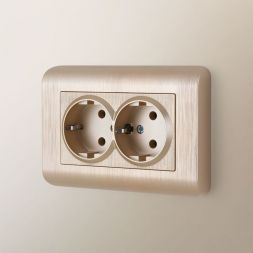 Рамка для двойной розетки Werkel W0082111 шампань (WL12-Frame-01-DBL)