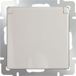 Розетка с з/к с крышкой и шторками Werkel W1171203 слоновая кость (WL03-SKGSC-01-IP44-ivory)