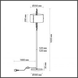 Торшер Odeon Light 4895/3F Margaret