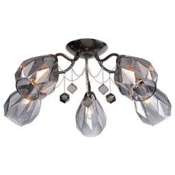 Люстра Linvel LV 9298/5 Макензи Черный хром (LINVEL LV 9298/5 Макензи Черный хром Е14 40W 650x650x250мм)