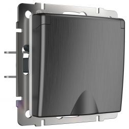 Розетка влагозащищенная Werkel W1171204 графит рифленый (WL04-SKGSC-01-IP44)