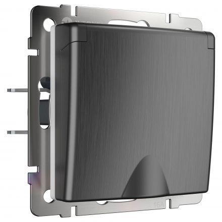 Розетка влагозащищенная Werkel W1171204 графит рифленый (WL04-SKGSC-01-IP44)