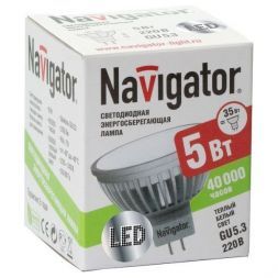 Лампа светодиодная Navigator 94 129 NLL-MR16-5W-230-4K-GU5.3