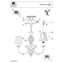 Люстра Arte Lamp A8390LM-5AB