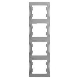 Рамка 4-я, вертикальная Schneider Electric Glossa Алюминий GSL000308