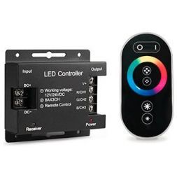 Контроллер Gauss 201113288 для RGB 288W 24А с сенсорным пультом управления цветом (черный)