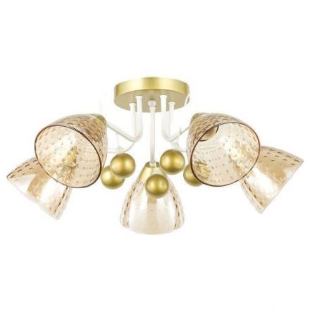 Люстра ЭкономСвет 12233/5CPGD+WT AMB