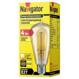 Лампа Navigator 61 485 NLL-F-ST64-4-230-2.5К-E27