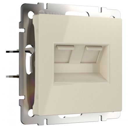 Розетка компьютерная Werkel RJ-45 + ТФ RJ-11 W1182103 слоновая кость (WL03-RJ11-45-ivory)
