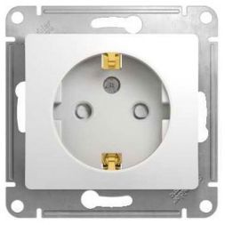 Розетка с заземлением со шторками Schneider Electric Glossa Бел GSL000145